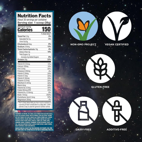 Vega Protein + Nutrition – 20g Plant Based Vegan Protein Powder, Chocolate for a Dairy-Free Protein Shake – XL Tub, 2.4lbs (30 Servings)