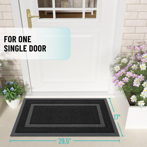 OLANLY Front Door Mat Outside 29.5x17, All-Season Heavy-Duty Rubber Doormat