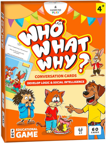 Who What Why Conversation Cards for Kids, Speech Therapy Materials, Ages 4+