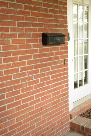 ARCHITECTURAL MAILBOXES Townhouse Galvanized Steel, Wall-Mount Mailbox, Black Small