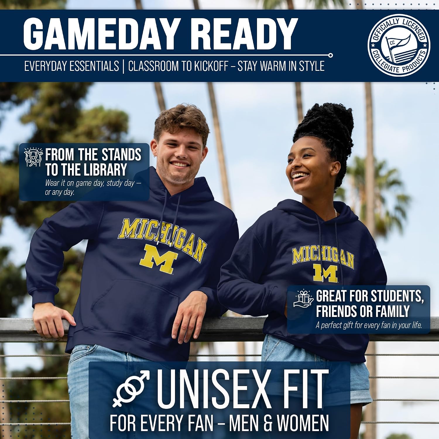 Campus Colors NCAA Team Spirit Crewneck Sweatshirt Men Women