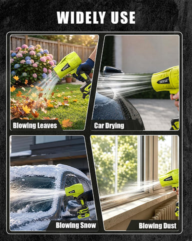 SEESE Turbo Cordless Leaf Blower, 600 CFM Turbo Jet, Lightweight Handheld Blower for Yard Leaves, Wood Shavings, Car Drying with 21V 4.0Ah Battery & Ergonomic Handle, Best Gifts for Husband, Men, Dad
