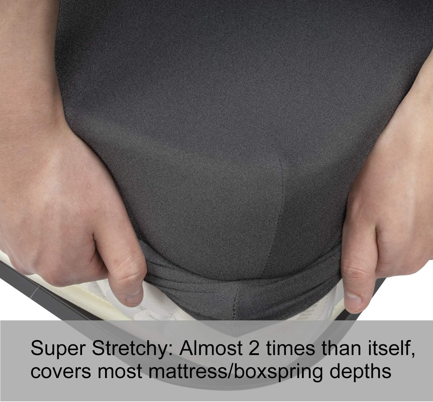 N&Y HOME Stretchy Twin Size Fitted Sheet Only, Jersey Knit, Hemp Gray