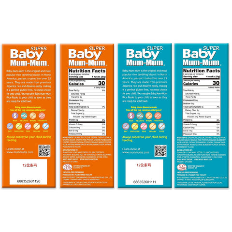 Baby Mum-Mum Organic Rice Biscuits, Super Tropical & Super Berries | 24 Count (Pack of 4) | Gluten Free, Allergen Free, Non-GMO | Toddler Snacks, Rice Rusk, Cracker, Cookies for Babies