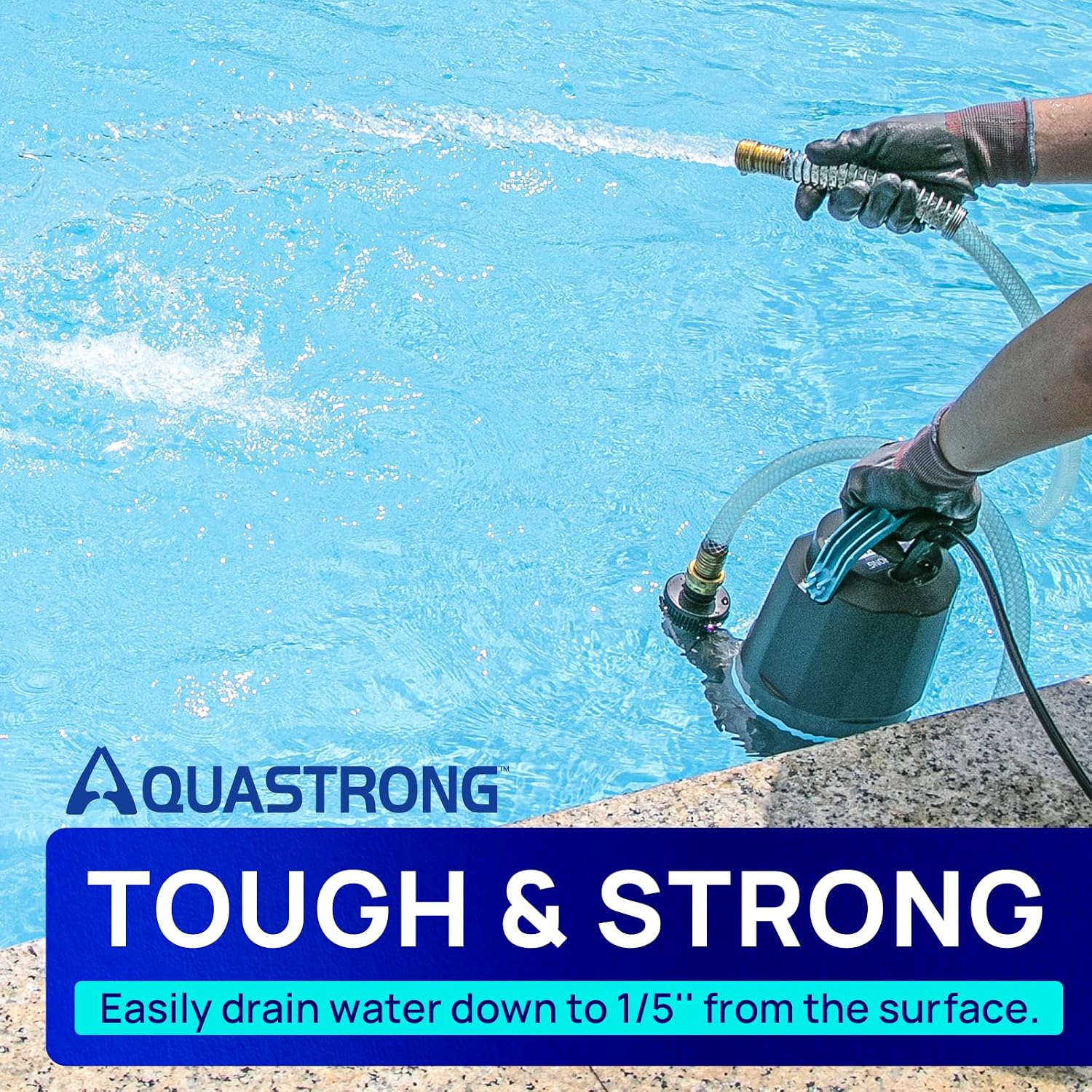 AQUASTRONG 1 HP Sump Pump 4500 GPH Submersible Water Pump for Water Removal