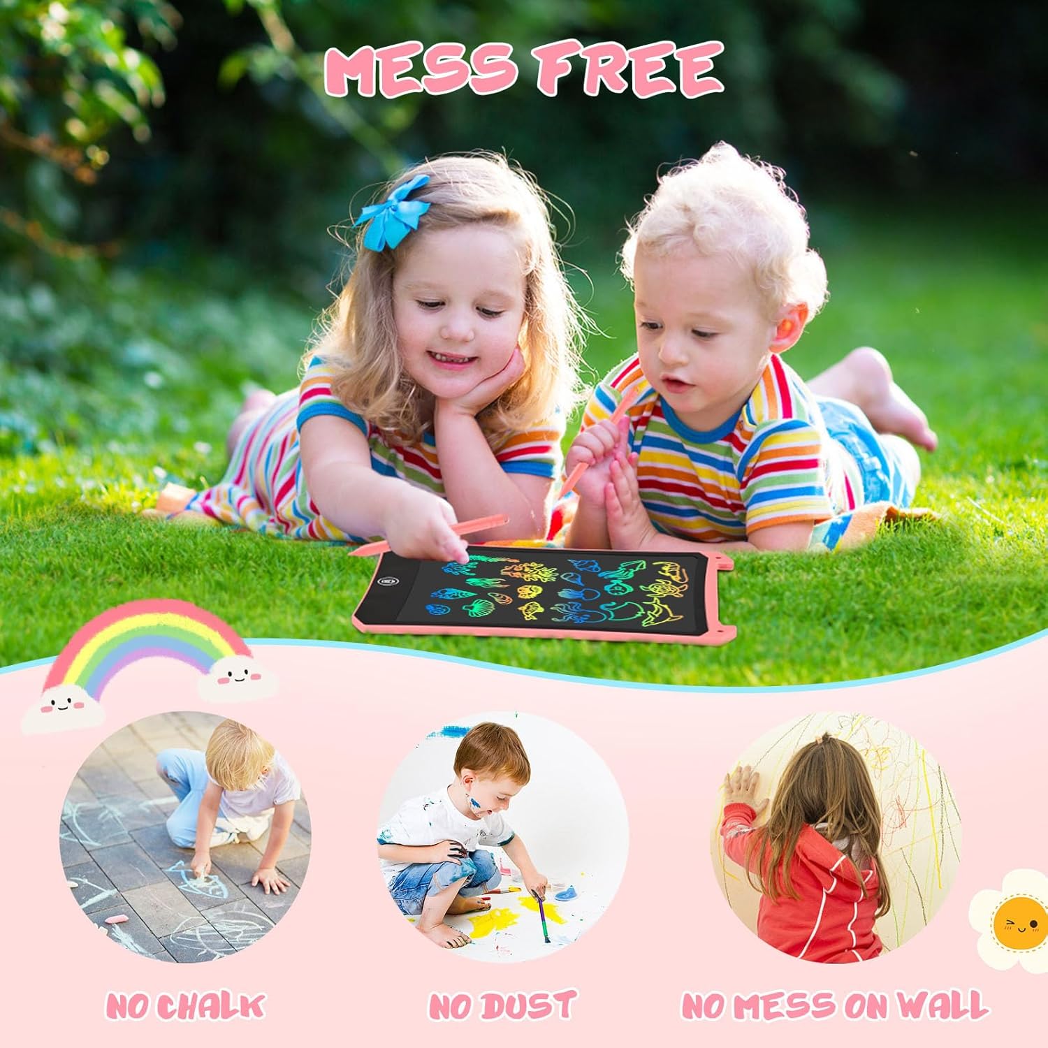 EooCoo Kids LCD Writing Tablet, Mess Free Coloring Books, Travel Toys