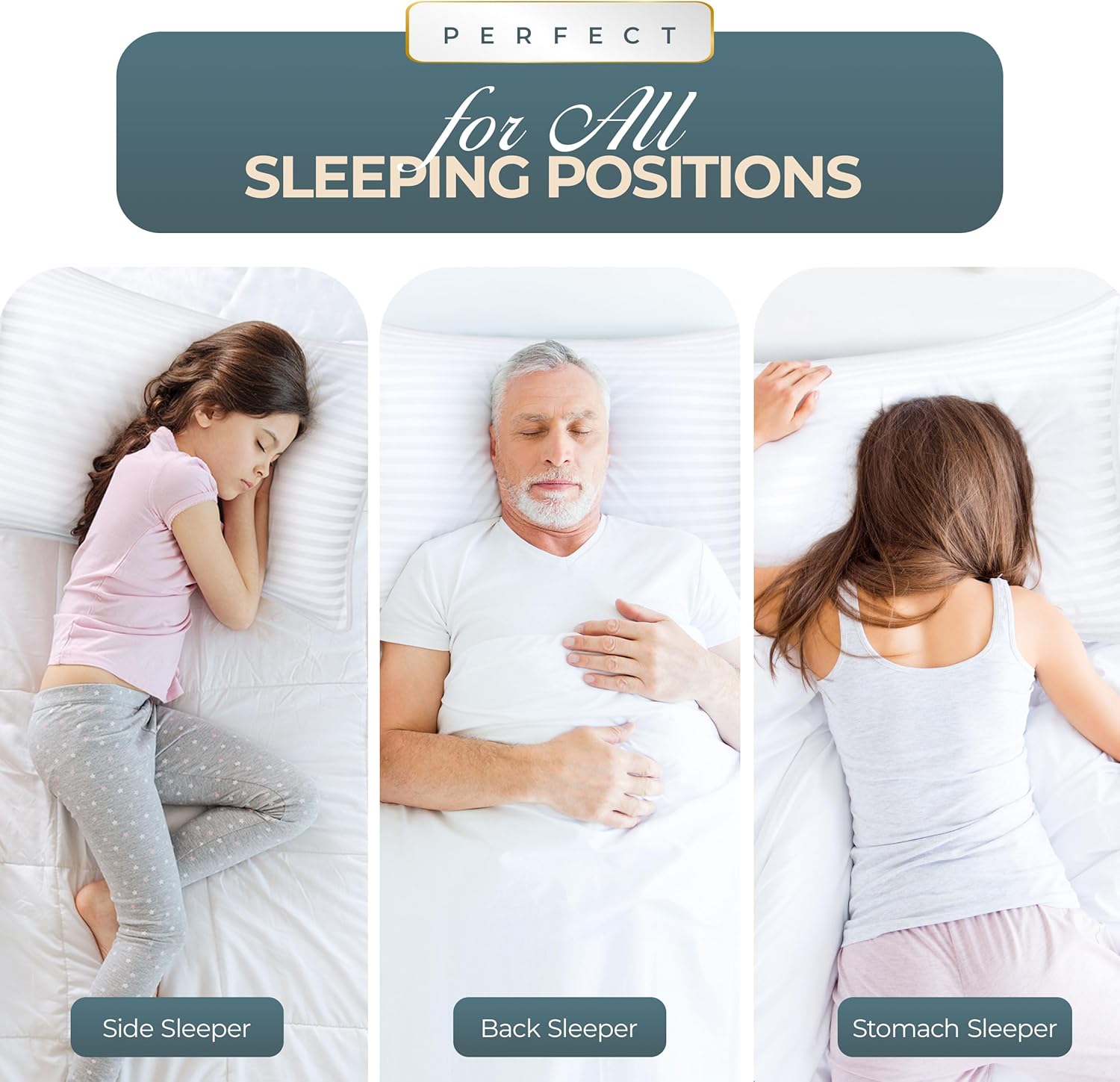 Utopia Bedding Hotel Bed Pillows for Sleeping, Pillows Queen Size Set of 2
