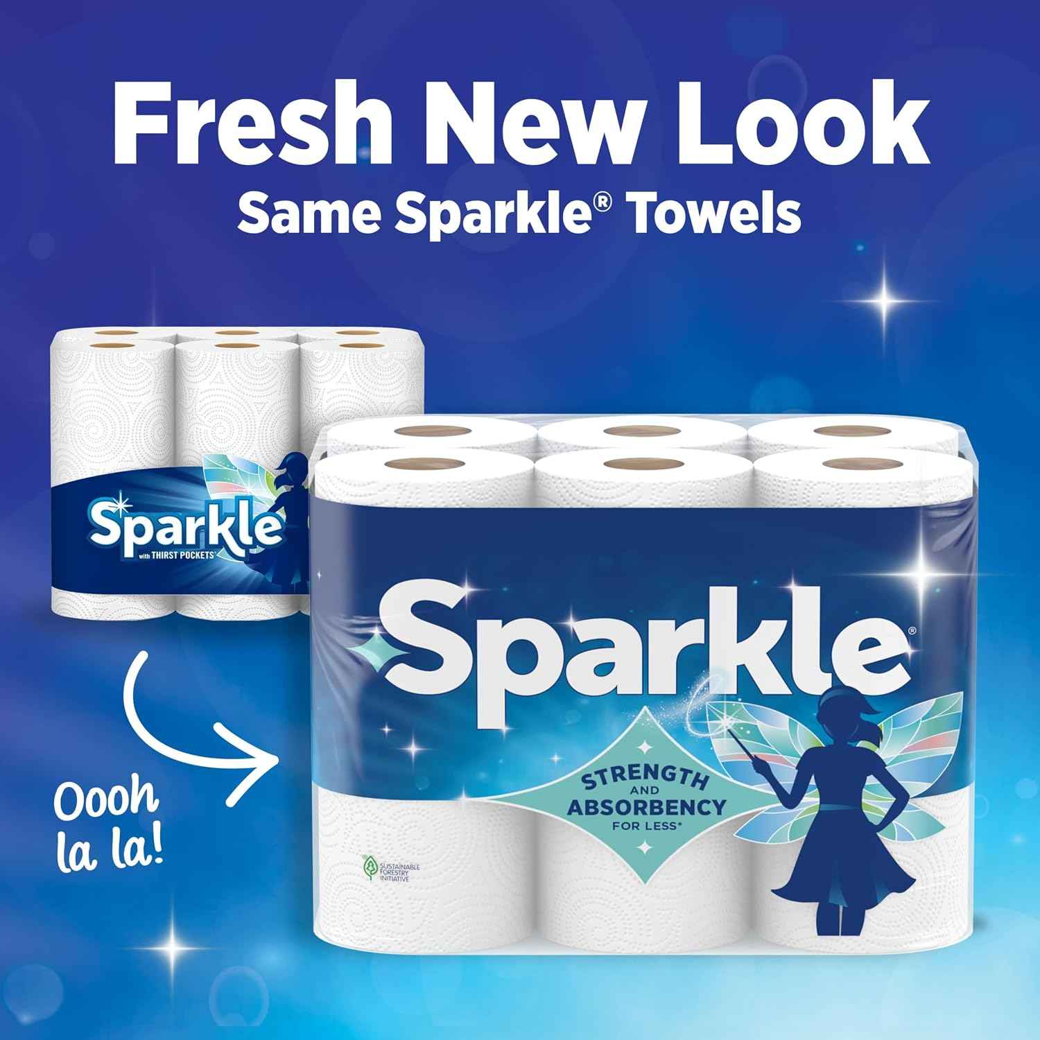 Sparkle Pick-A-Size Paper Towels, 24 Double Rolls (2,640 Sheets Total) - Strong 2-Ply Towels for Kitchen Cleanup and Everyday Messes