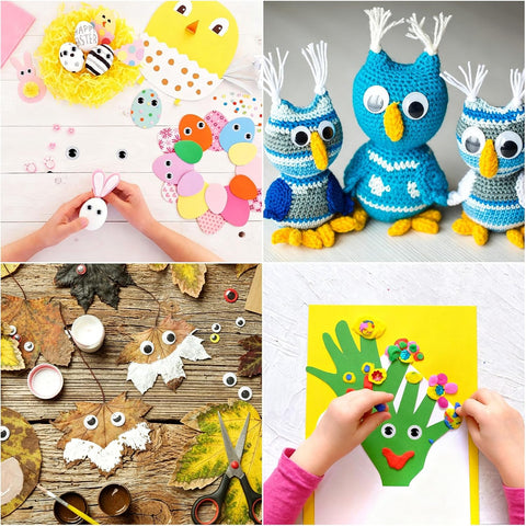 DECORA 500 Pieces 6mm -12mm Black Wiggle Googly Eyes with Self-Adhesive for Crafts Decorations