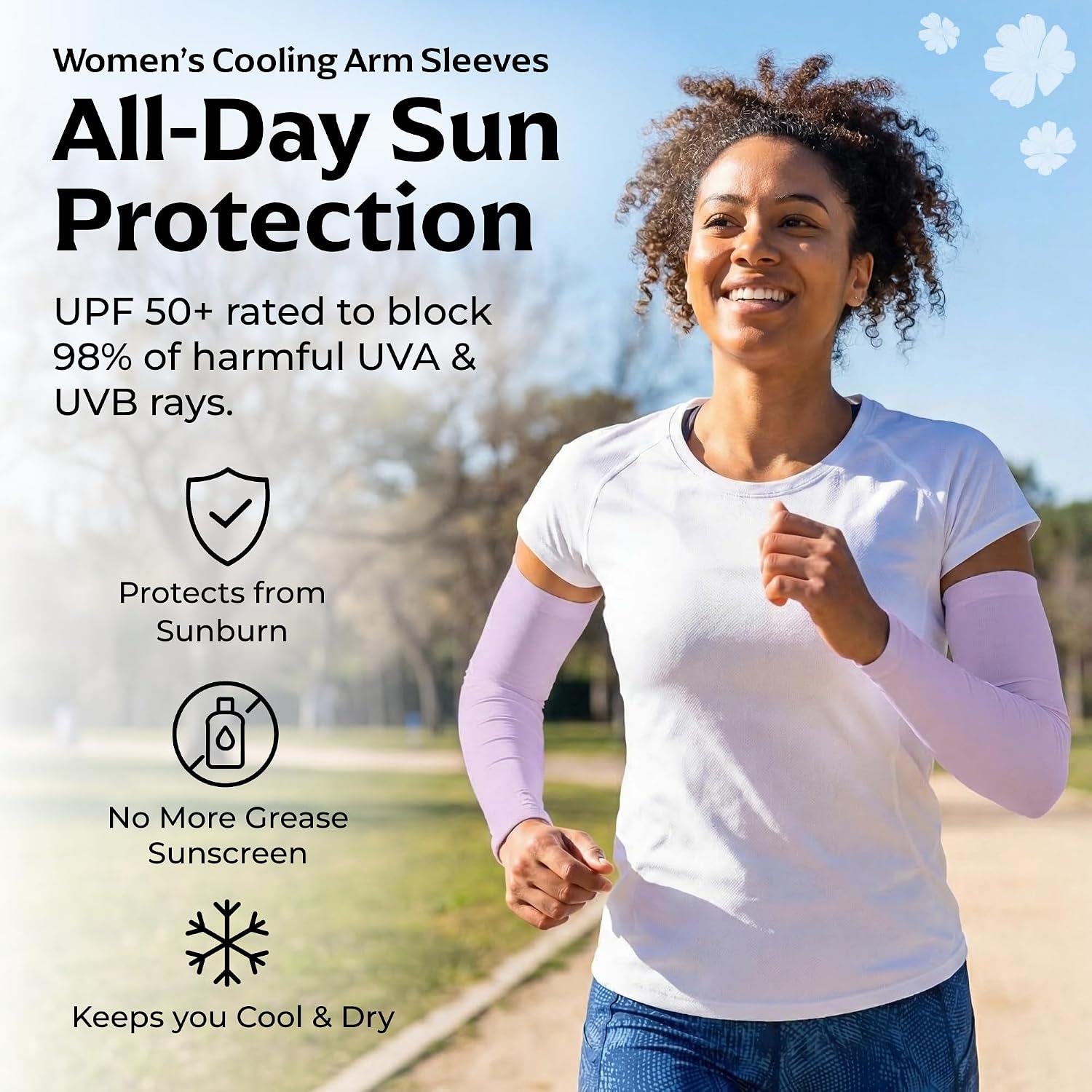 SportsTrail Cooling Arm Sleeves for Men & Women – Breathable, UV Sun Protection, Sports Arm Sleeves for Women, Men & Youth