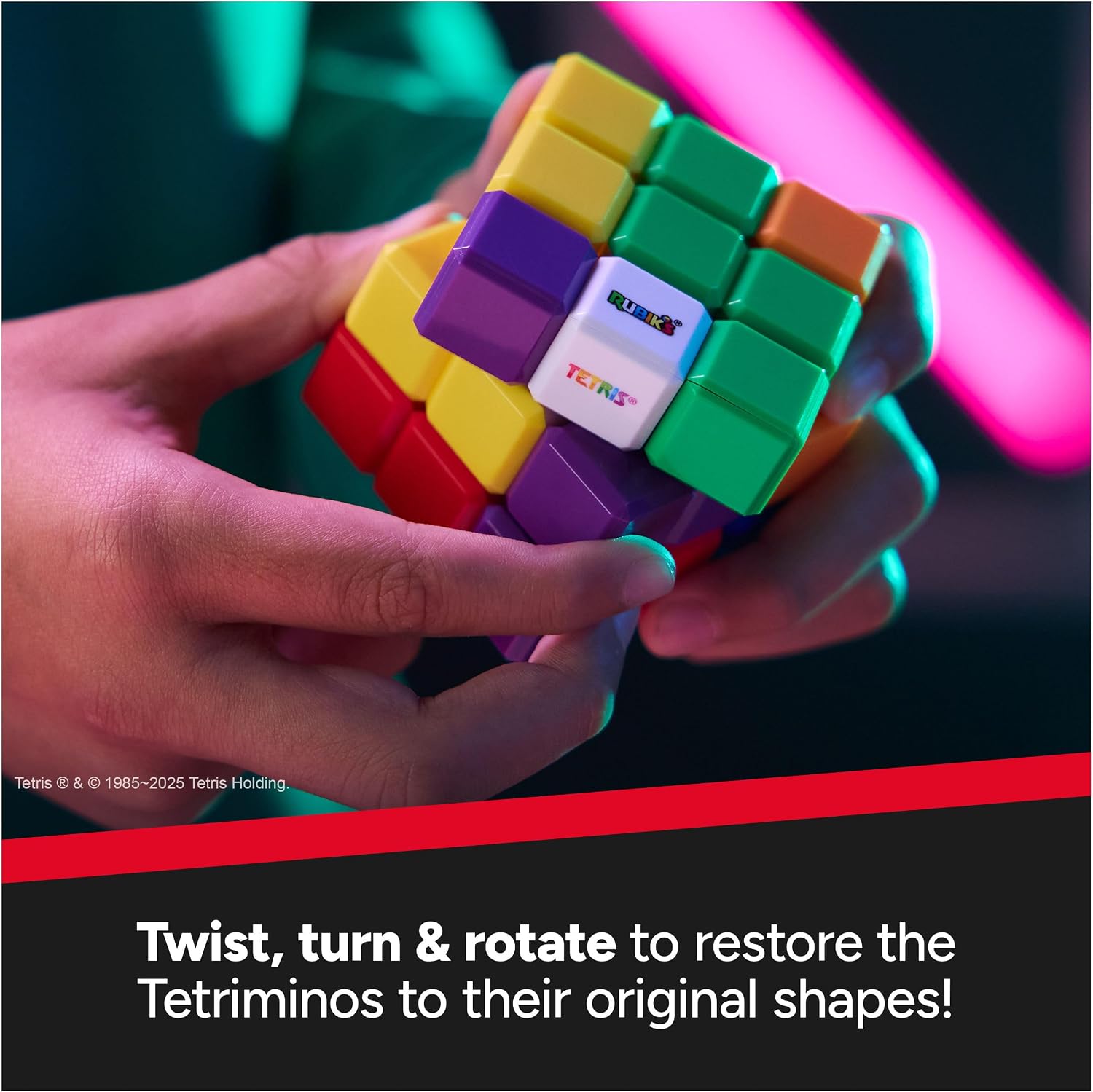 Rubik's Cube Tetris Edition 3x3 Cube Shapeshifting Puzzle Game Brain Teaser