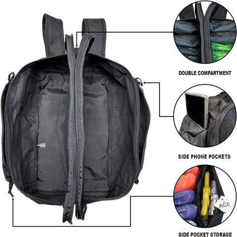 ACE PRO Cornhole Backpack with ACE Patch - Holds Up to Six Cornhole Bag Sets (Up to 24 Bags)