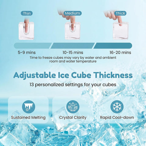ARLIME Countertop Ice Maker with External Tank, Self-Cleaning Ice Machine