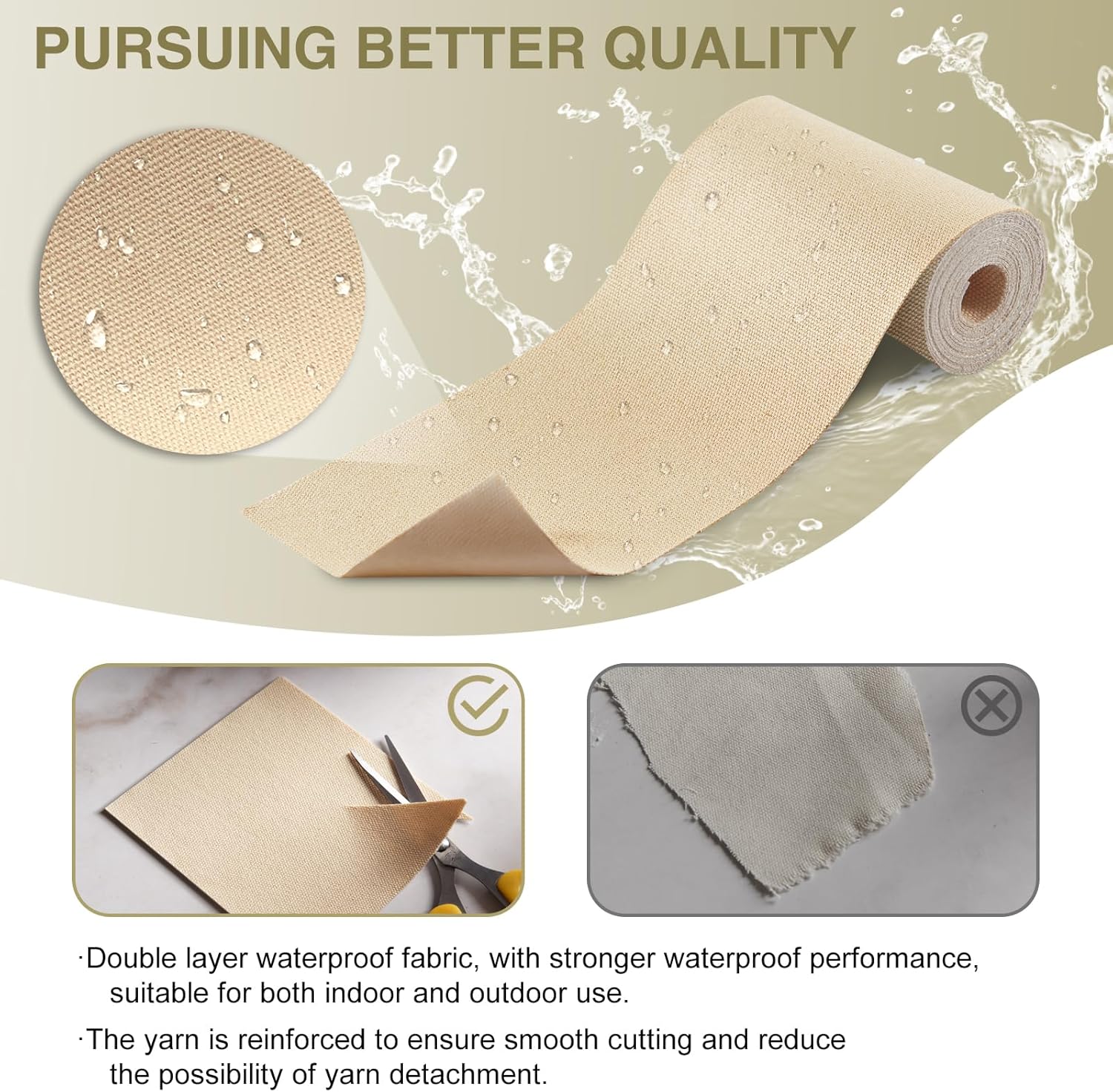 Gheeidau Canvas Repair Tape 4×70 Inch Waterproof Self-Adhesive Fabric Repair Patch for Repairing Boat Covers,Tents,Patio Umbrellas,Car Seats,Luggage,Sofas.(Dark Khaki)