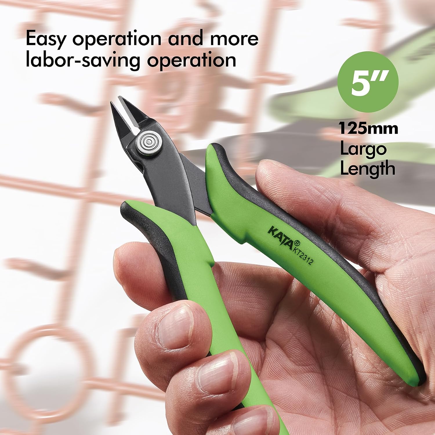 KATA Mini Flush Cutters, 5 Inch Precision Wire Cutter Plier for Electronics
