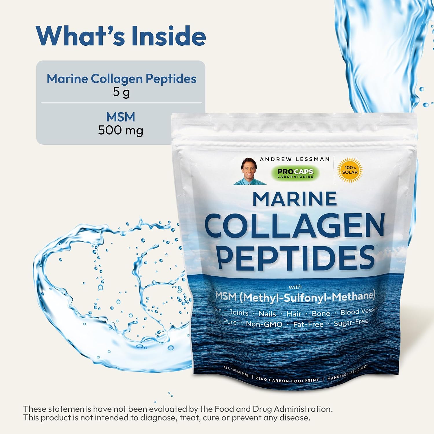 Andrew Lessman ProCaps Marine Collagen with MSM Powder 120 Servings