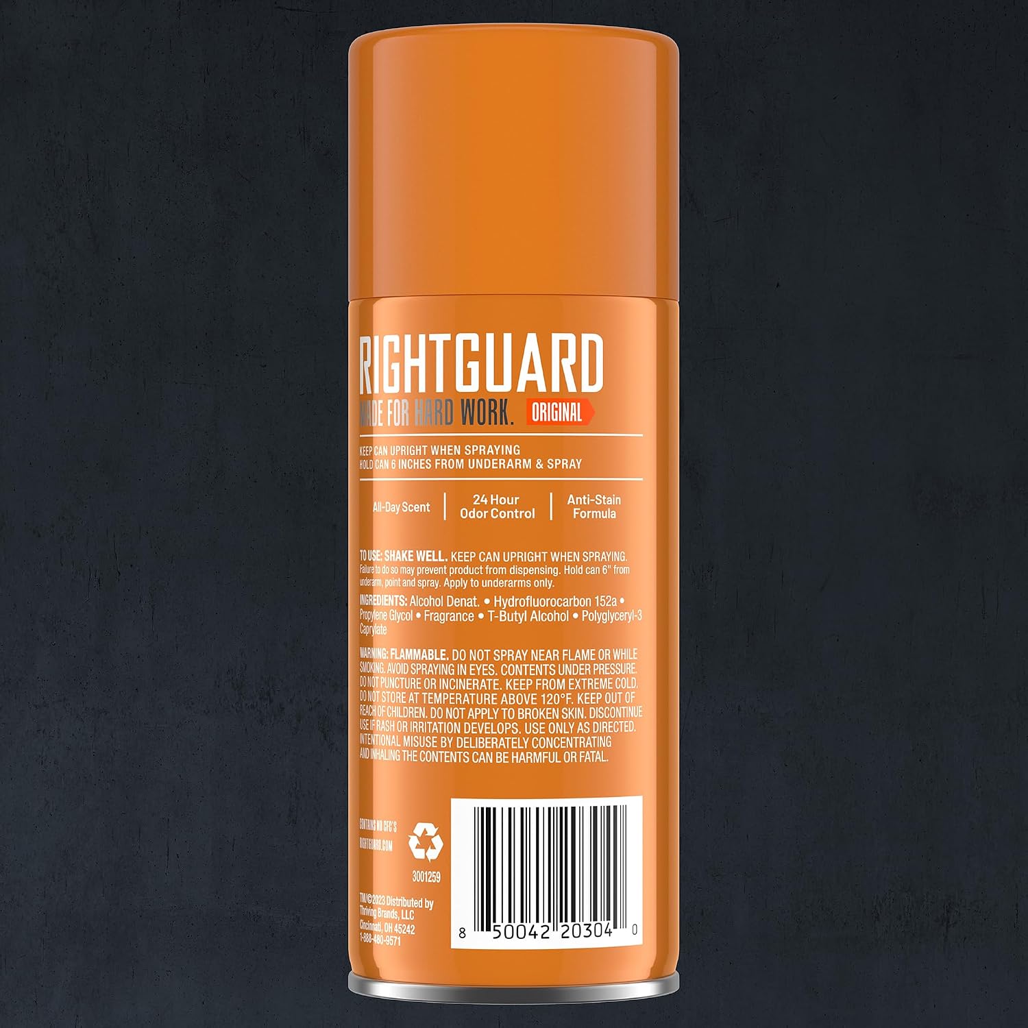Right Guard Sport Original Scent Deodorant Spray - Aluminum Free Spray Deodorant for Men, 24-Hour Odor Protection, Anti-Stain, & Long-Lasting, 8.5 oz (12 Pack)