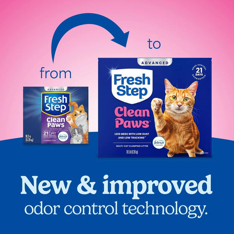 Fresh Step Advanced Clean Paws Multi Cat Clumping Cat Litter, 18.5 lb, 2 Pk