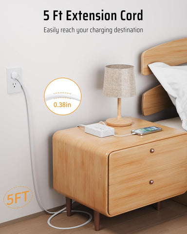 DEPOW 3 FT Power Strip Surge Protector with 6 Outlets 4 USB Ports (2 USB C)