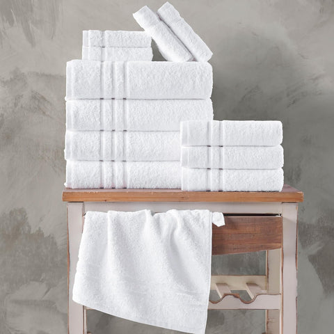 Hawmam Bath Linen Towels Large, Turkish Cotton, 4 Pack, White