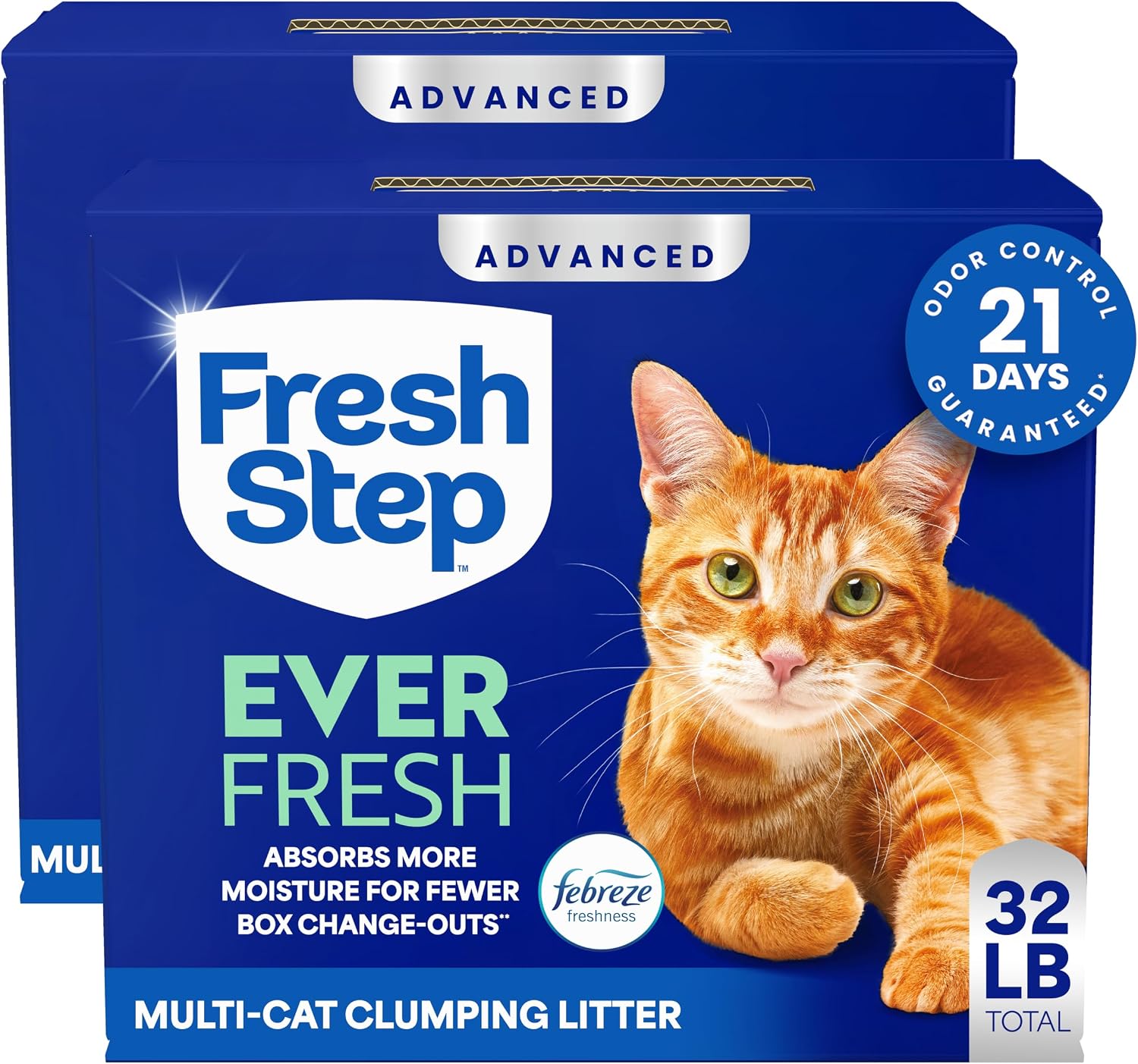 Fresh Step Advanced Ever Fresh Multi Cat Clumping Cat Litter, 16 lb., 2 Pk