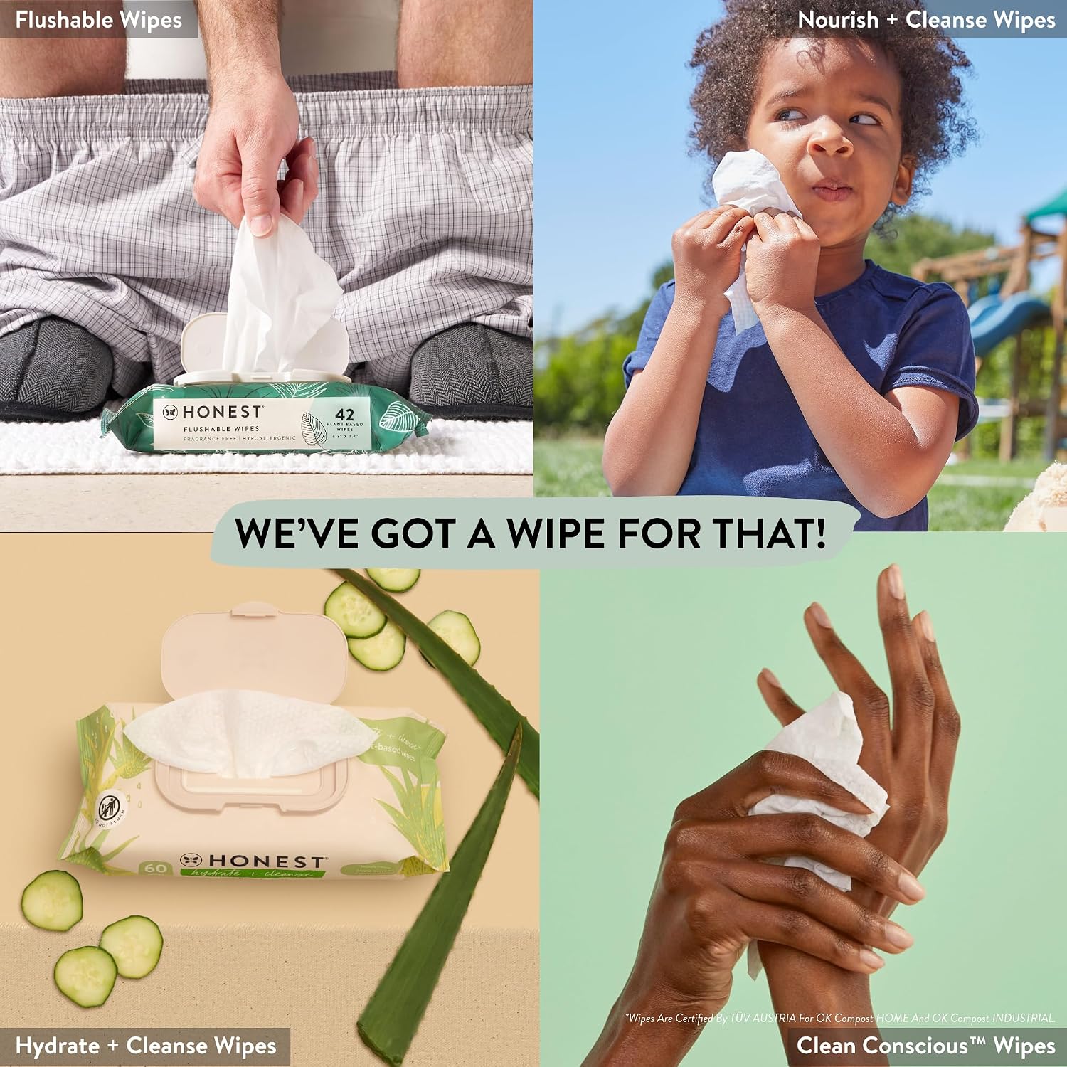 The Honest Company Unscented Wipes Over 99% Water Compostable Plant-Based Baby Hypoallergenic for Sensitive Skin EWG Verified Rose Blossom 72 Count
