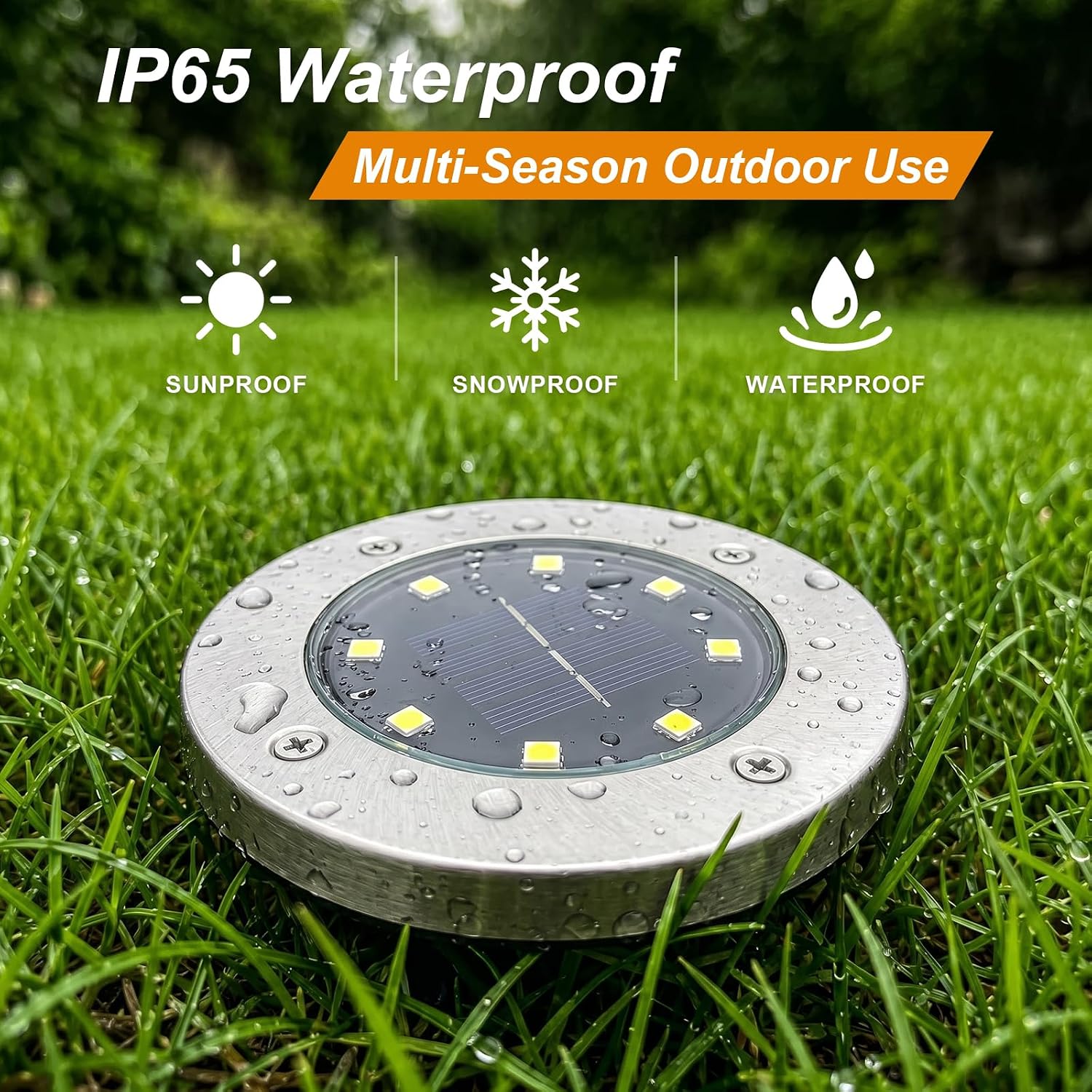 OULONGER 4.6inch Solar Ground Lights, Garden Solar Outdoor Waterproof Pathway Bright In-Ground Landscape Lights for Patio, Lawn, Yard, Driveway, Step and Walkway(Warm Light 10Packs)