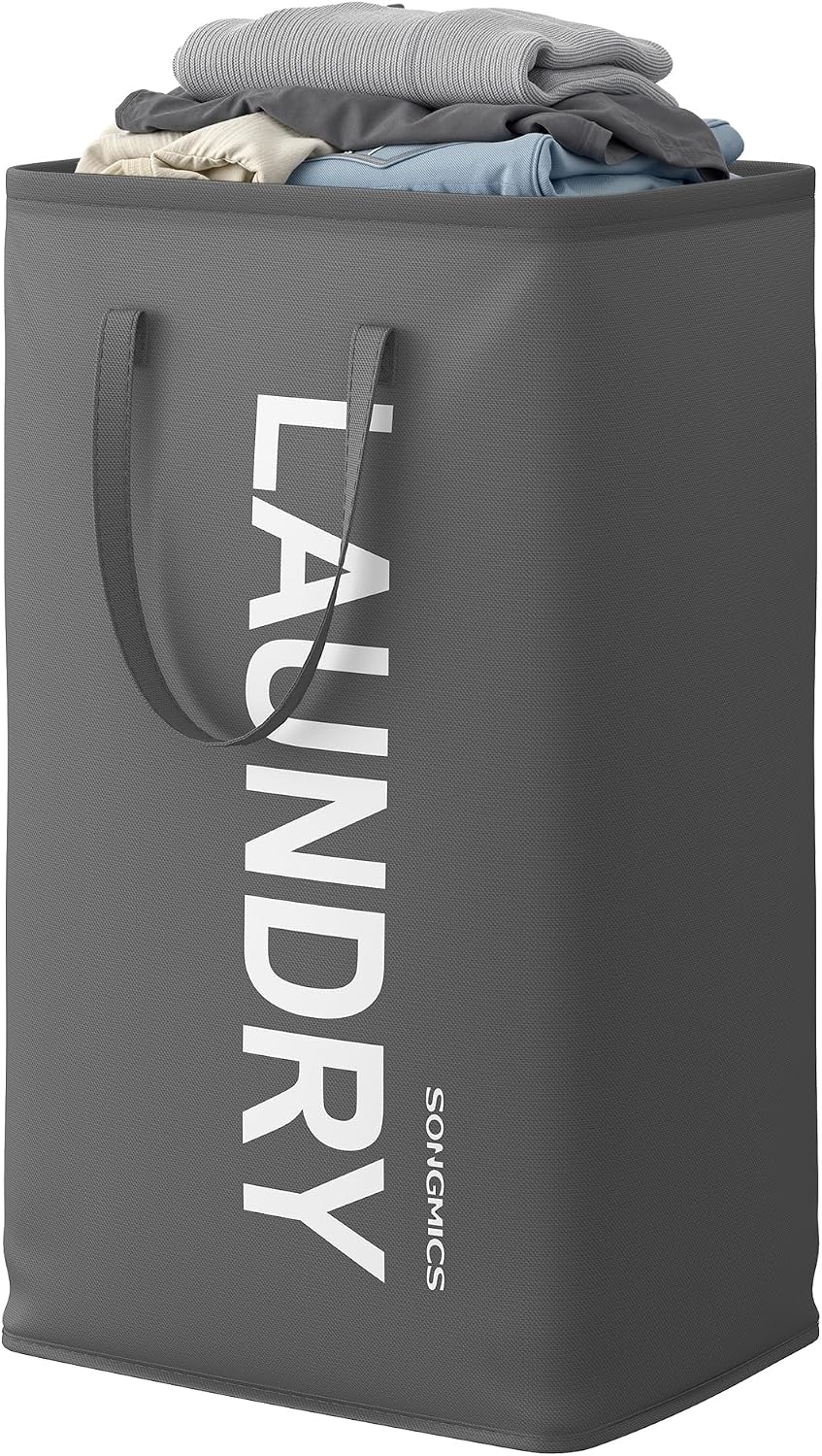 SONGMICS Laundry Hamper, 80 L Foldable Laundry Basket with Handle
