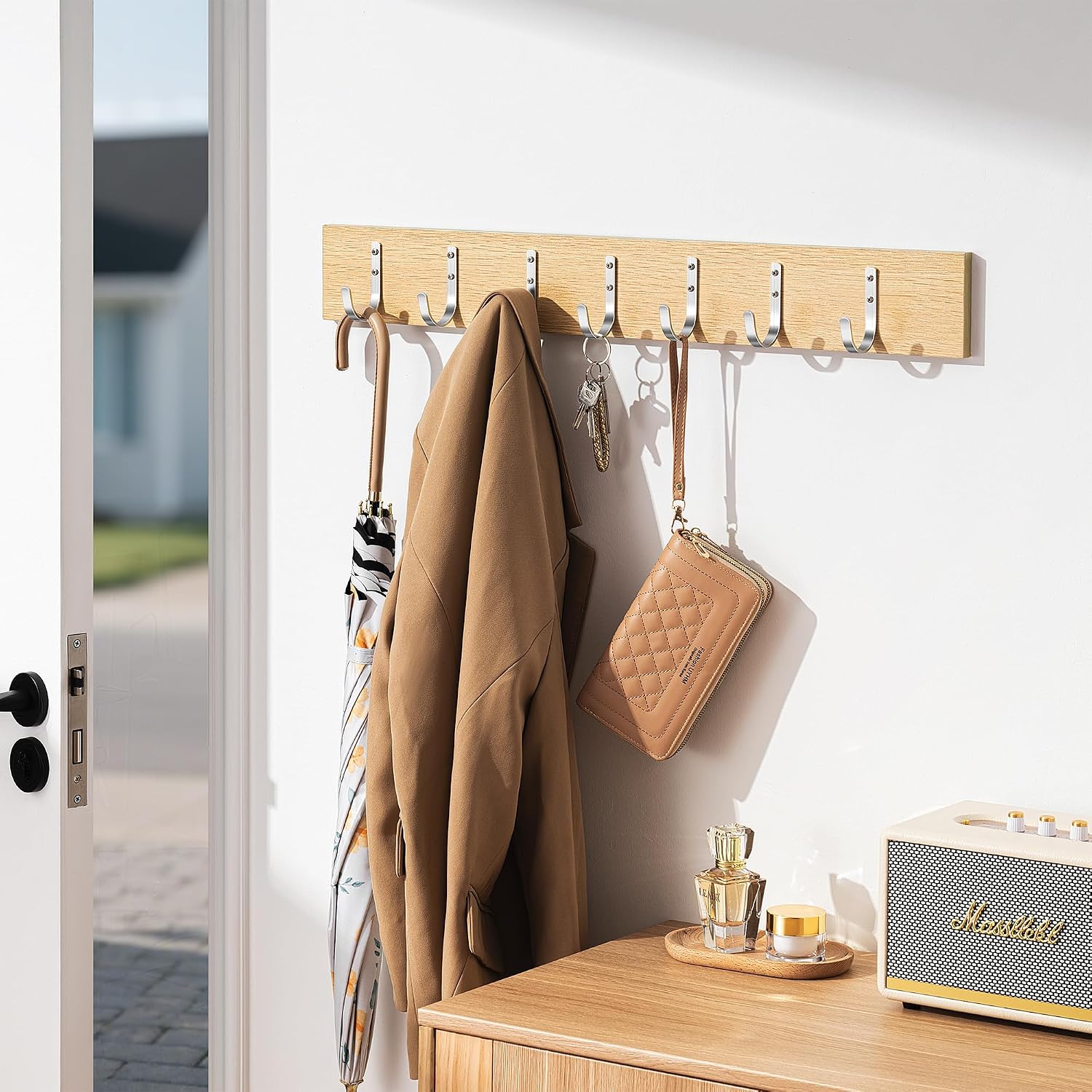 22LB Wall Hooks for Hanging Towel/Coat, Brushed Nickel 5 Pack