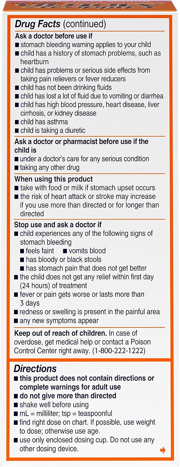 Children's Motrin Oral Suspension, 100 mg Ibuprofen, Bubble Gum, 4 fl. oz