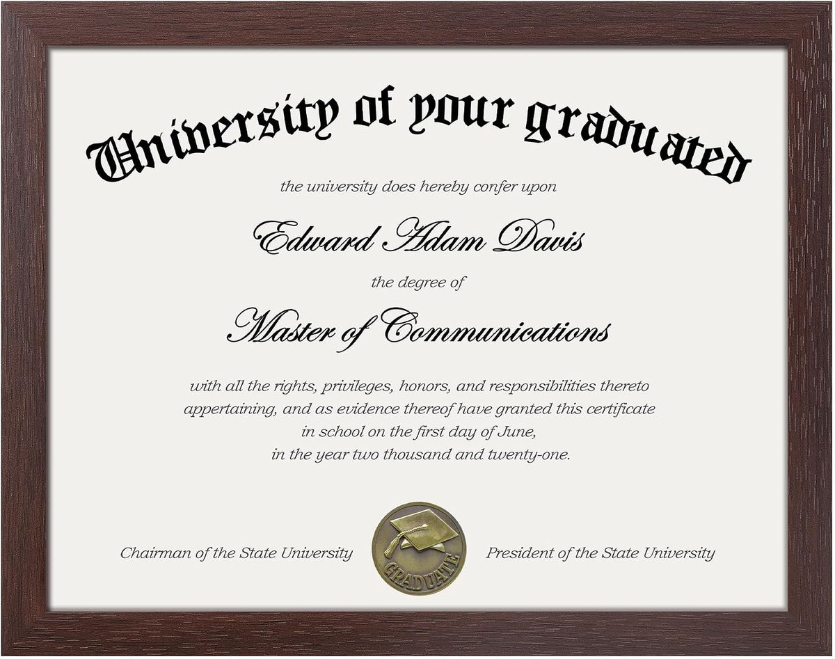 upsimples Certificate Frame, 8.5 by 11 Diploma Frames, 1 Pack, Brown