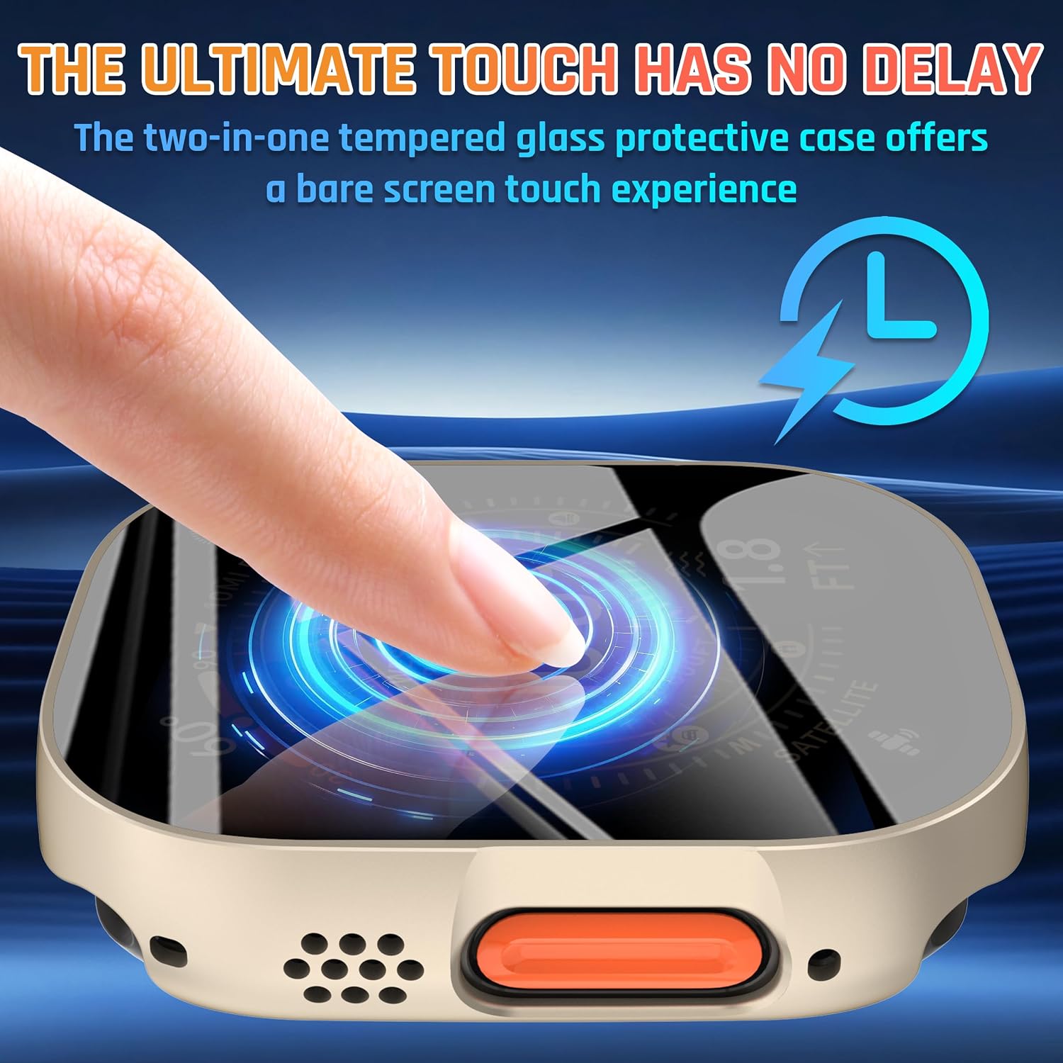 3-Pack Privacy Anti Spy Case for Apple Watch Ultra 1/2/3 49mm, Protective Face Cover with Anti-Peeping Tempered Glass Screen Protector, Ultra Thin Hard PC Bumper Cover for iwatch 49mm,Titanium