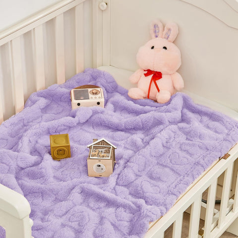 Yurhap Heart Baby Blanket, Love Plush Fleece Baby Blankets for Girls Boys