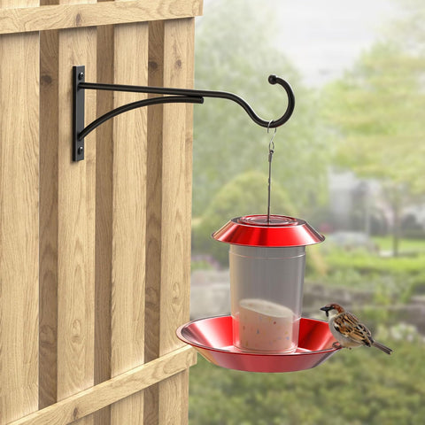 8 Inch 2 Pack Heavy-Duty Metal Plant Hanger Hooks, outdoor, Matte black