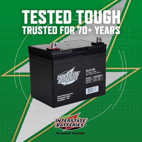 Interstate Batteries SLA Battery 12V 35Ah AGM VRLA (Flag Terminal) SLA1155