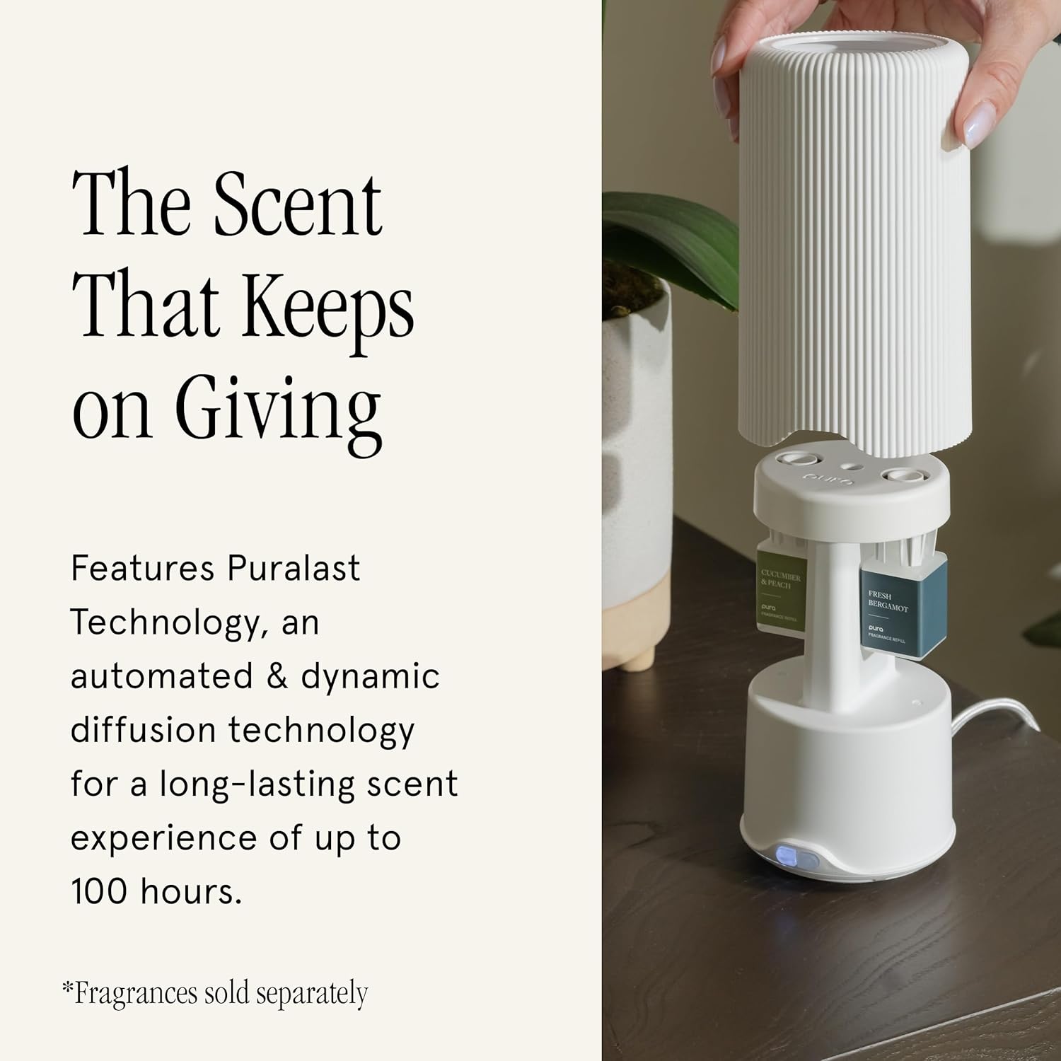 Pura Plus Smart Home Fragrance Diffuser for Large Spaces, White