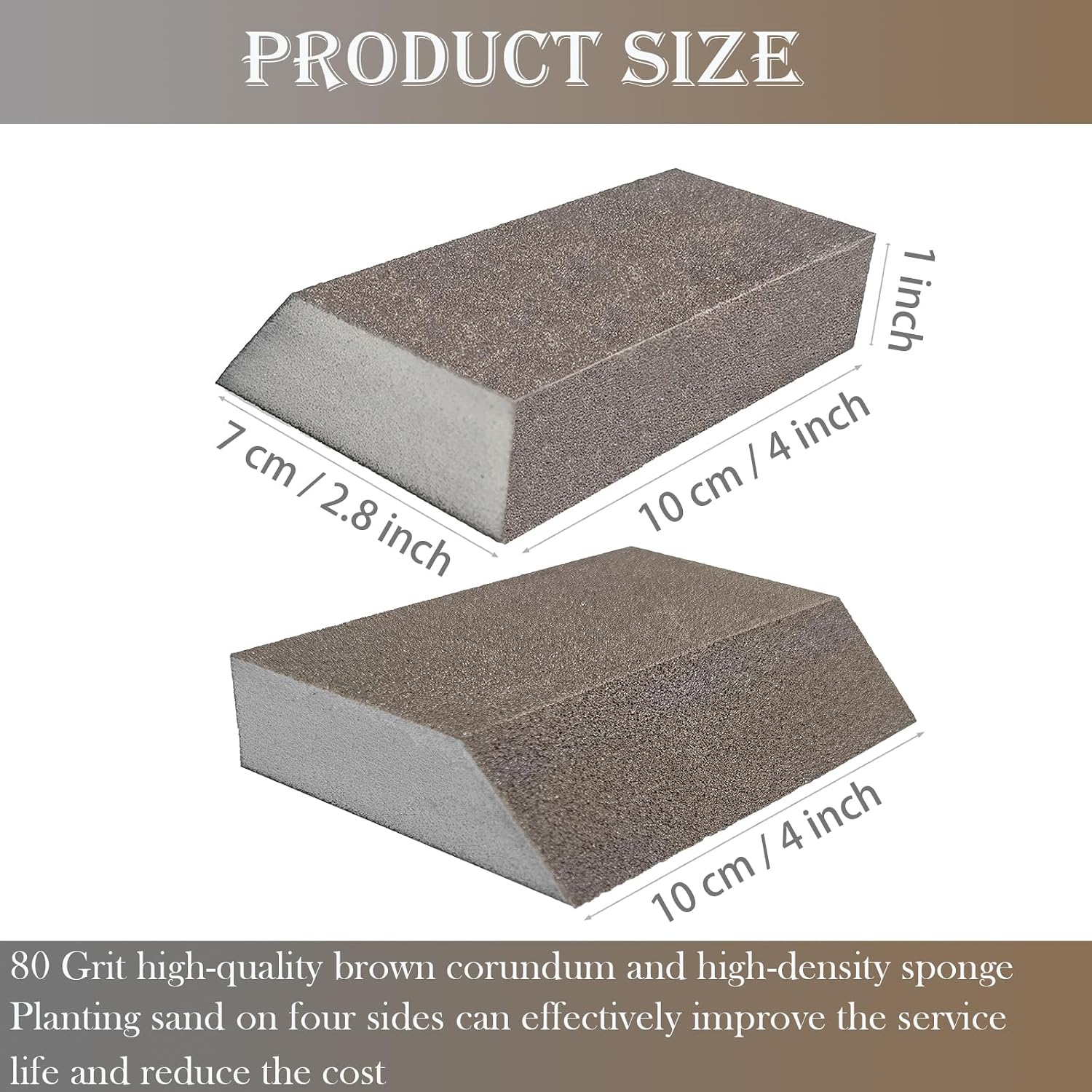 6 PCS Single Sanding Sponge Set - 80/100/120/180/220/320 Grit Sanding Blocks Assortment, Washable and Reusable
