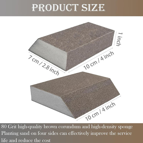 6 PCS Single Sanding Sponge Set - 80/100/120/180/220/320 Grit Sanding Blocks Assortment, Washable and Reusable