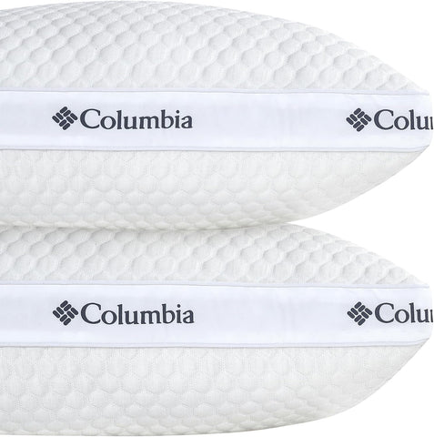 Columbia Ice Fiber Cooling Side Sleeper Pillows 2 Pack, Standard/Queen