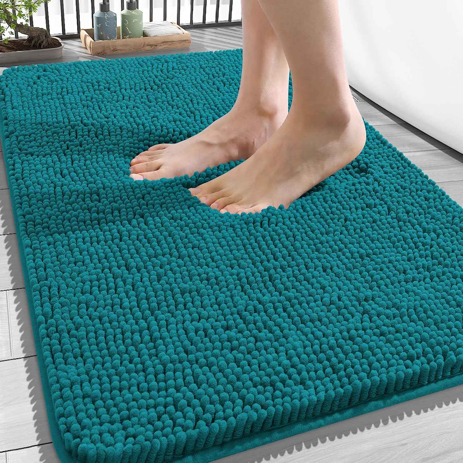 OLANLY Bathroom Rugs 34x21, Extra Soft Absorbent Chenille Bath Rugs