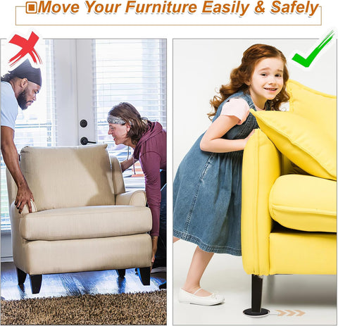 Furniture Sliders for Carpet 8 PCS - 3 1/2"