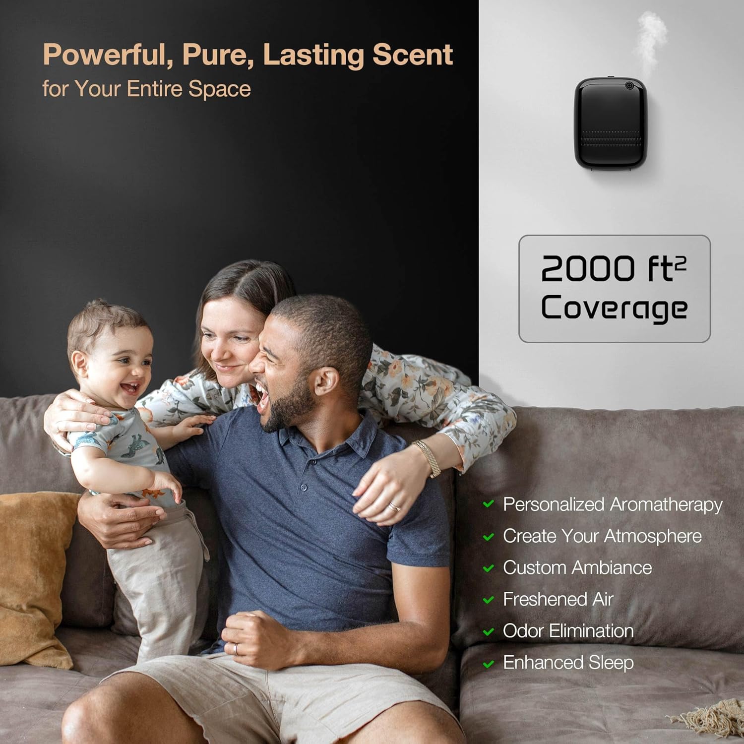 Airversa ANW Smart Waterless Diffuser Starter Kit for Room, Black