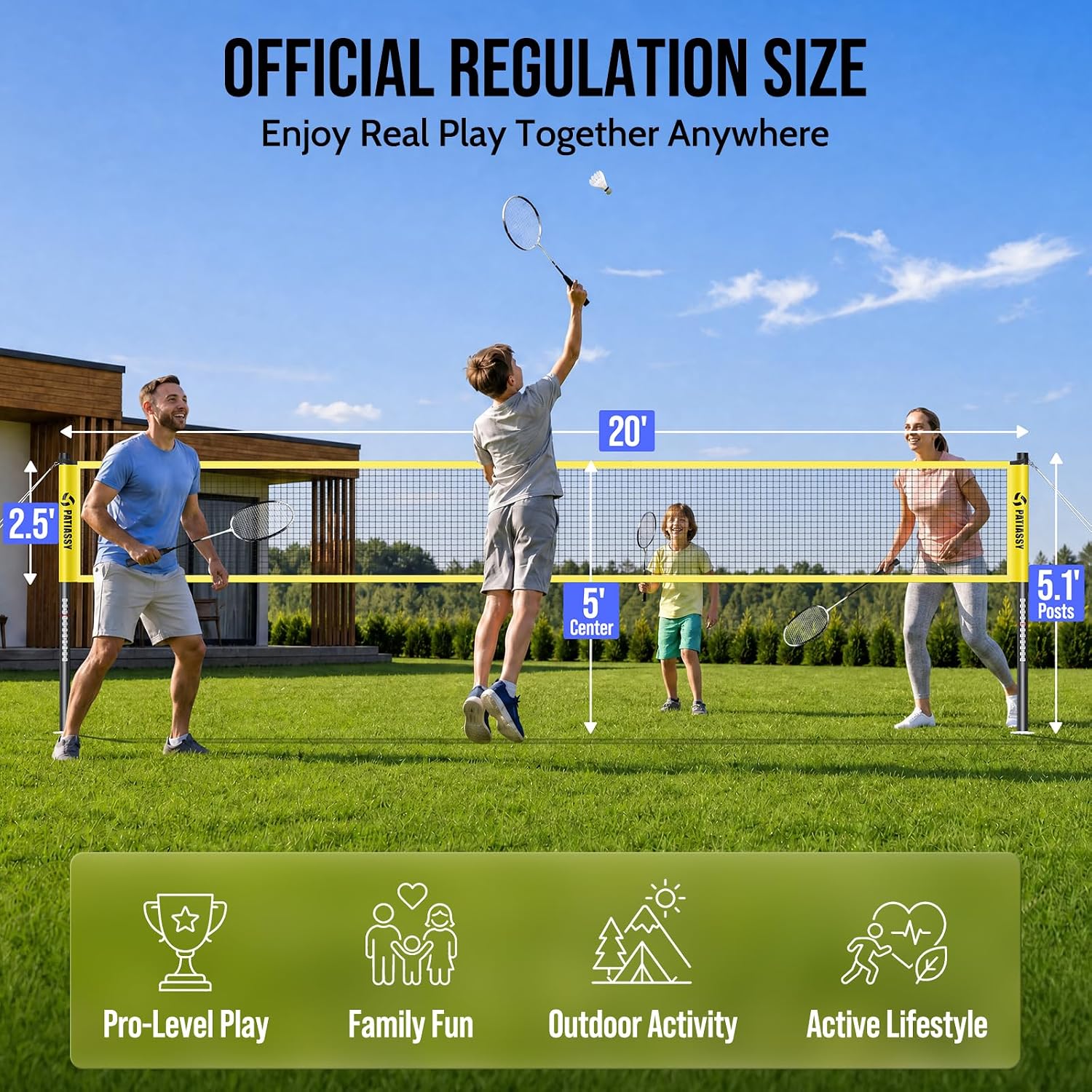 Complete Badminton Set for Backyard Outdoor Badminton Net & Racket