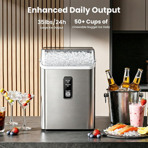 Electactic Nugget Ice Maker Countertop, Chewable Pellet Ice Machine