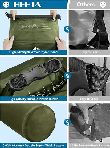 HEETA Dry Bag Waterproof Backpack with Phone Case 5L/10L/20L/30L/40L