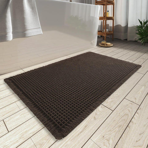 Upgraded Waffle Bath Mat Ultra Absorbent Non Slip Bathroom Mat, 24" x 36"
