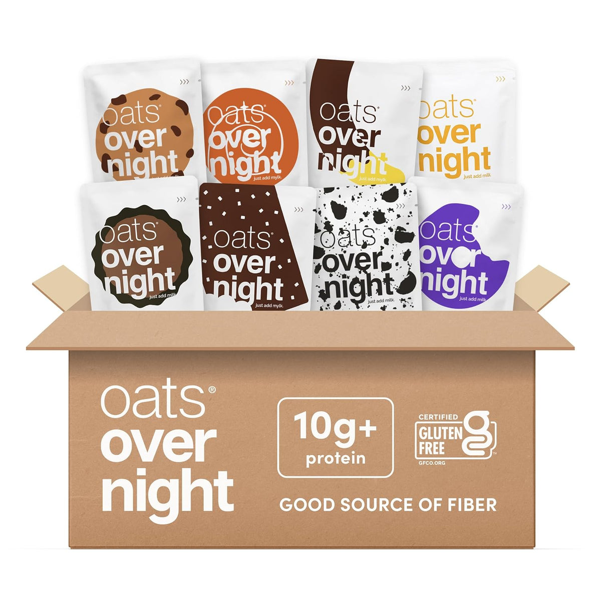 Oats Overnight Dessert Variety Pack – High Protein Oatmeal, 24 Pack