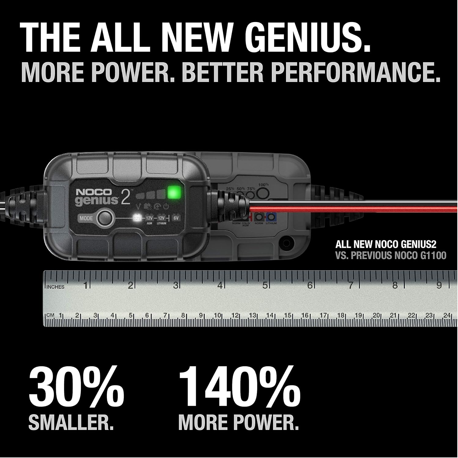NOCO GENIUS2 2A 6/12V Smart Battery Charger, Trickle Charger & Maintainer
