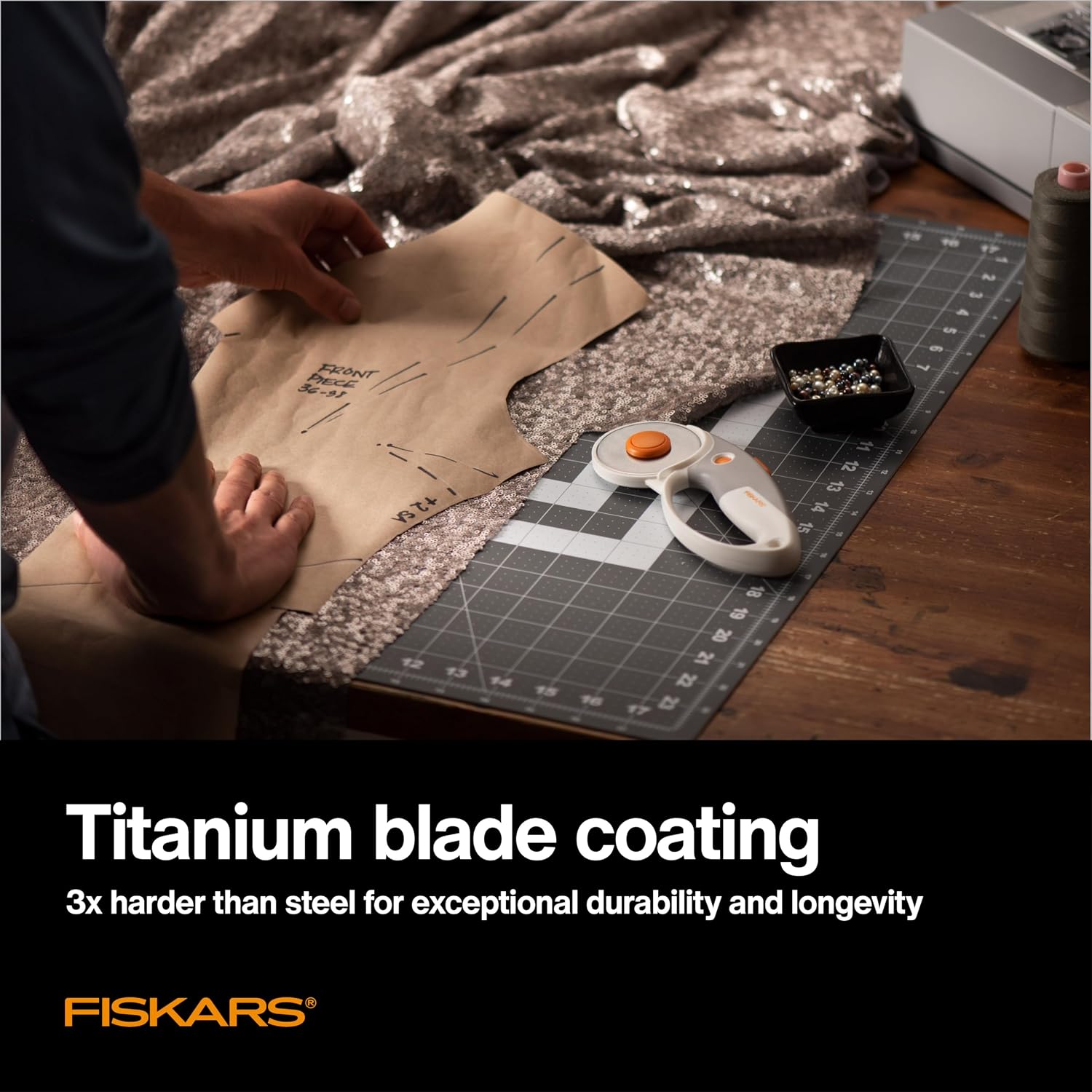 Fiskars 60mm Loop Titanium SoftGrip Rotary Cutter for Fabric & Sewing