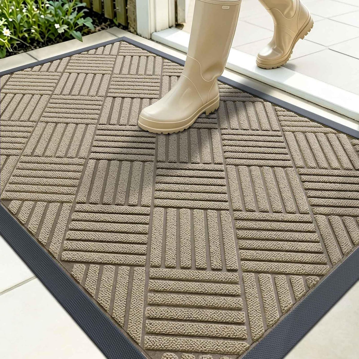 OLANLY Front Door Mat Outside Entrance 35x23, Waterproof Heavy-Duty Doormat